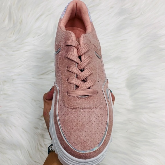 Blush Suede Chunky Sneaker👟 - Picture 3 of 3